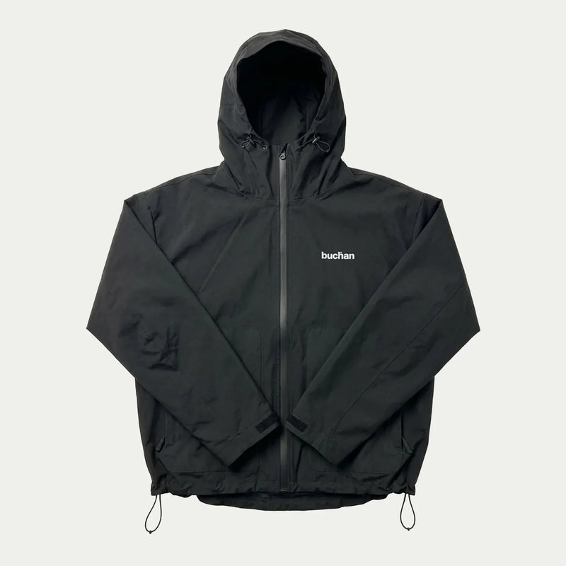 Vue de face, veste noire à sec