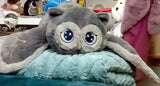 Hibou gris, ailes déployées